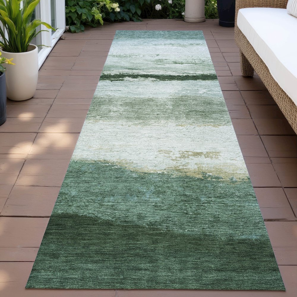 Machine Washable Indoor/Outdoor Chantille ACN2169 Fern 2'3" x 7'6" Runner Rug. Picture 6
