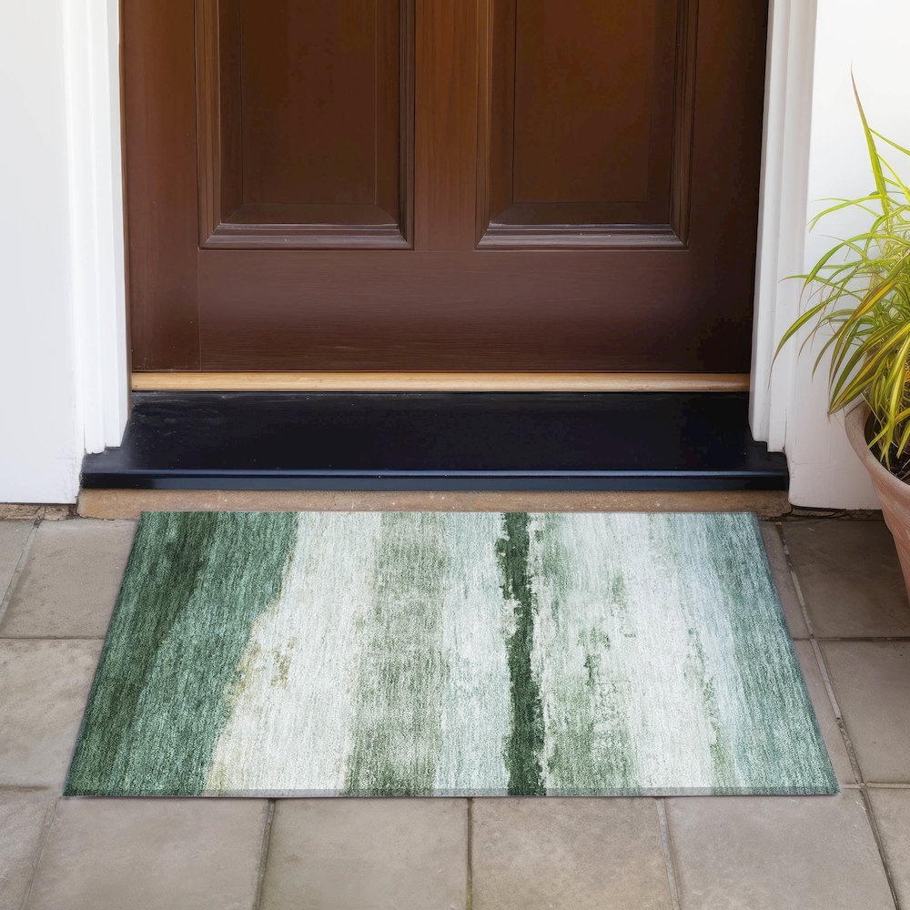 Machine Washable Indoor/Outdoor Chantille ACN2169 Fern 1'8" x 2'6" Rug. Picture 6