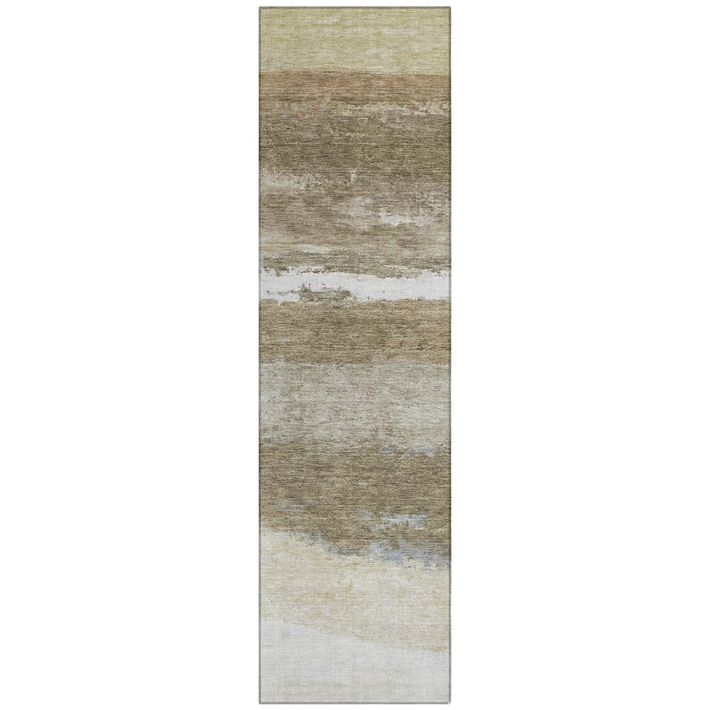 Machine Washable Indoor/Outdoor Chantille ACN2169 Khaki 2'3" x 7'6" Runner Rug. Picture 1