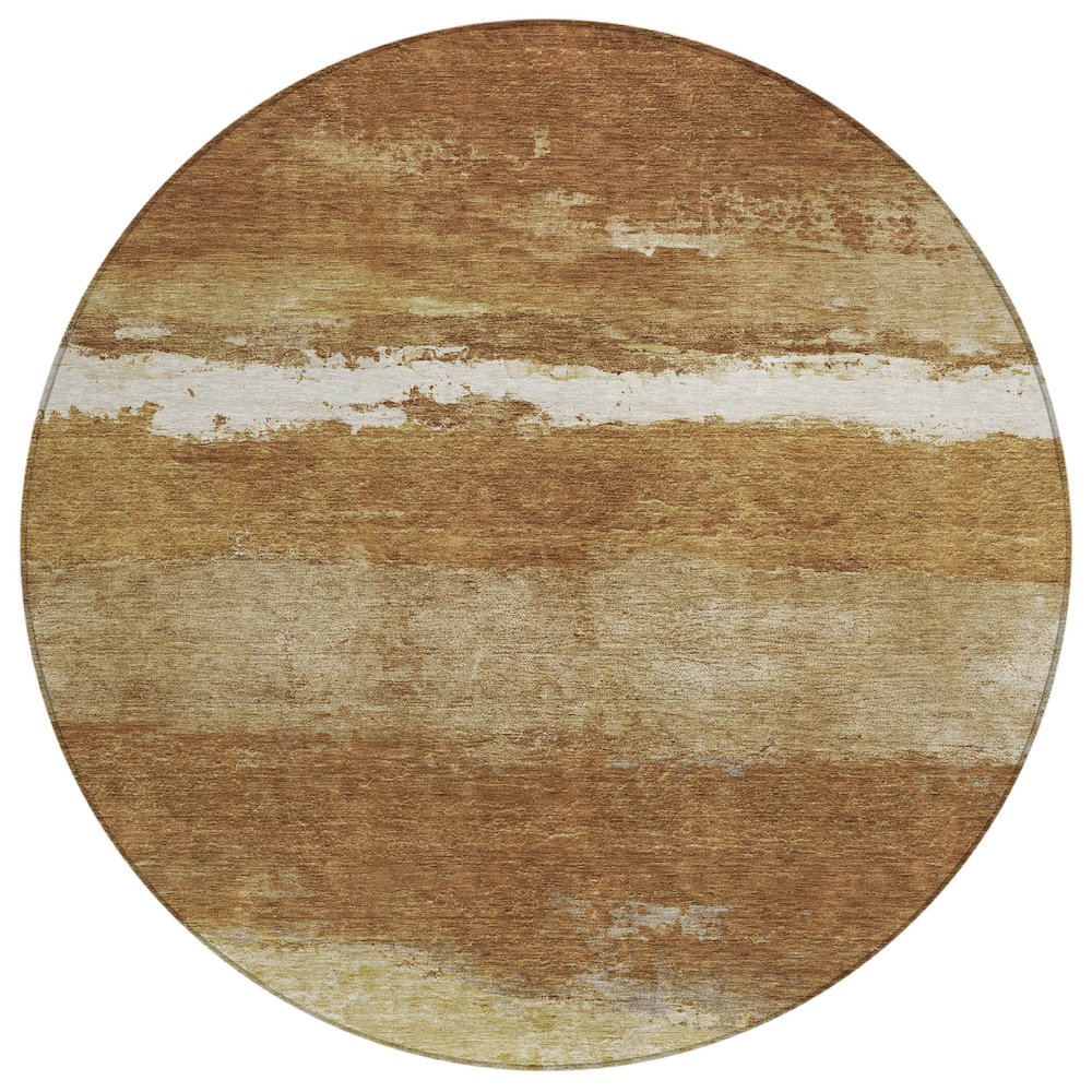 Machine Washable Indoor/Outdoor Chantille ACN2169 Paprika 8' x 8' Round Rug. Picture 1