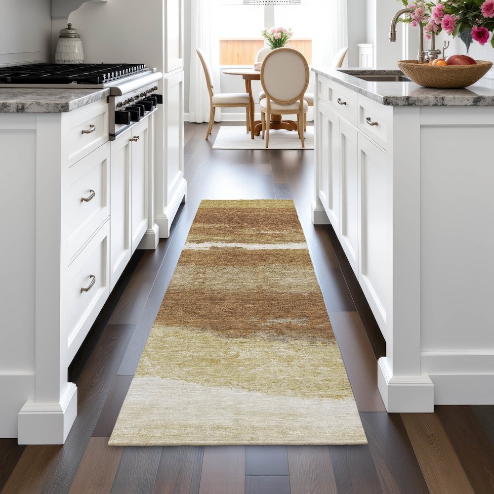 Machine Washable Indoor/Outdoor Chantille ACN2169 Paprika 2'3" x 7'6" Runner Rug. Picture 5