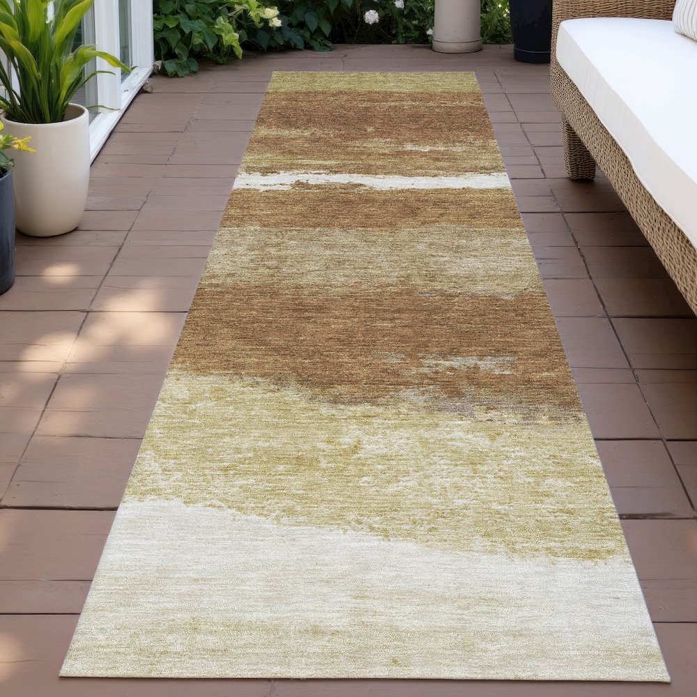 Machine Washable Indoor/Outdoor Chantille ACN2169 Paprika 2'3" x 7'6" Runner Rug. Picture 6