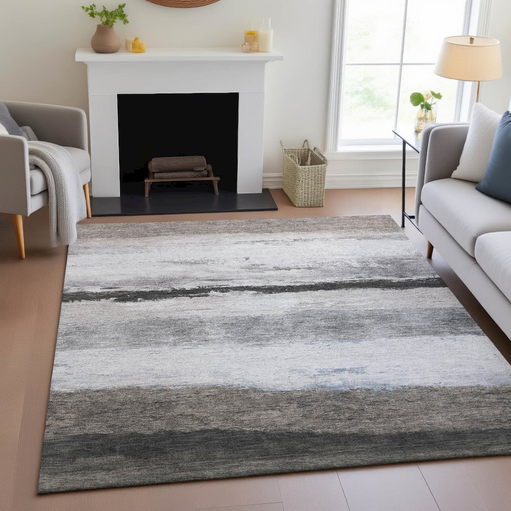 Machine Washable Indoor/Outdoor Chantille ACN2169 Taupe 2'6" x 3'10" Rug. Picture 5