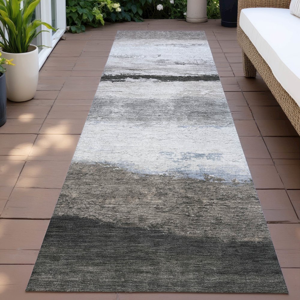 Machine Washable Indoor/Outdoor Chantille ACN2169 Taupe 2'3" x 7'6" Runner Rug. Picture 6