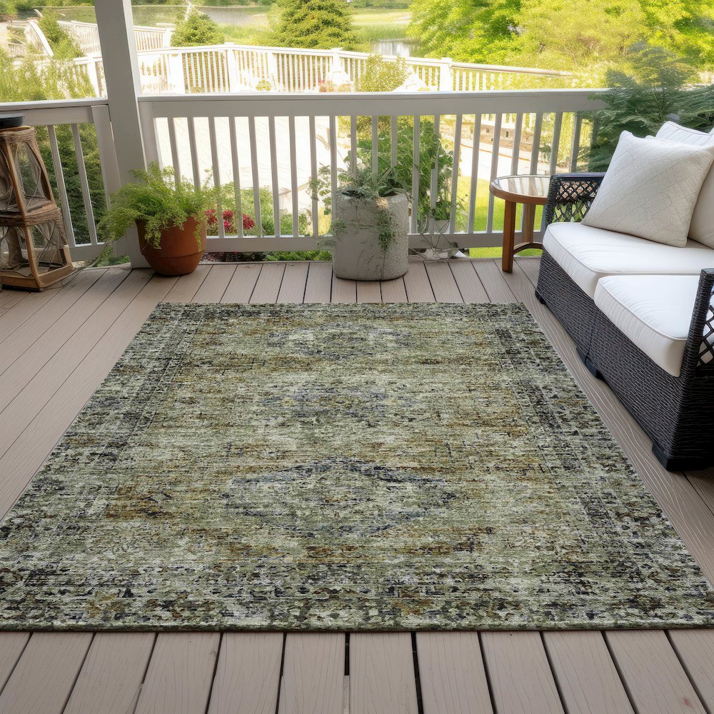 Machine Washable Indoor/Outdoor Chantille ACN2170 Aloe 2'6" x 3'10" Rug. Picture 7