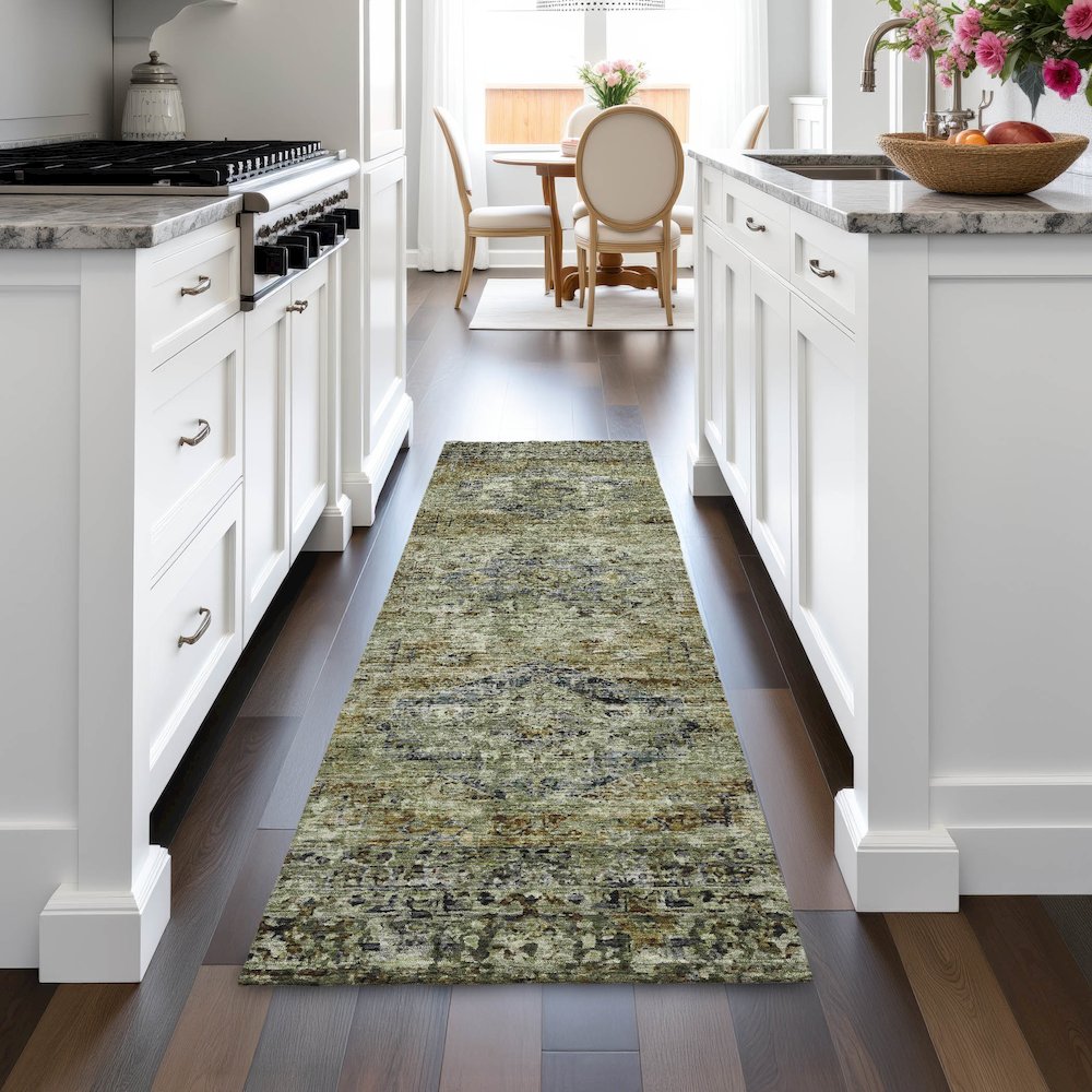 Machine Washable Indoor/Outdoor Chantille ACN2170 Aloe 2'3" x 7'6" Runner Rug. Picture 5