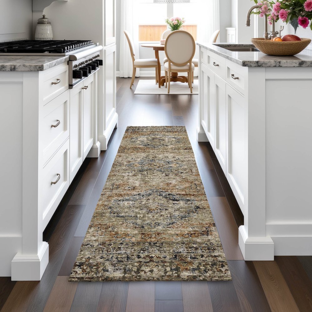 Machine Washable Indoor/Outdoor Chantille ACN2170 Copper 2'3" x 7'6" Runner Rug. Picture 5
