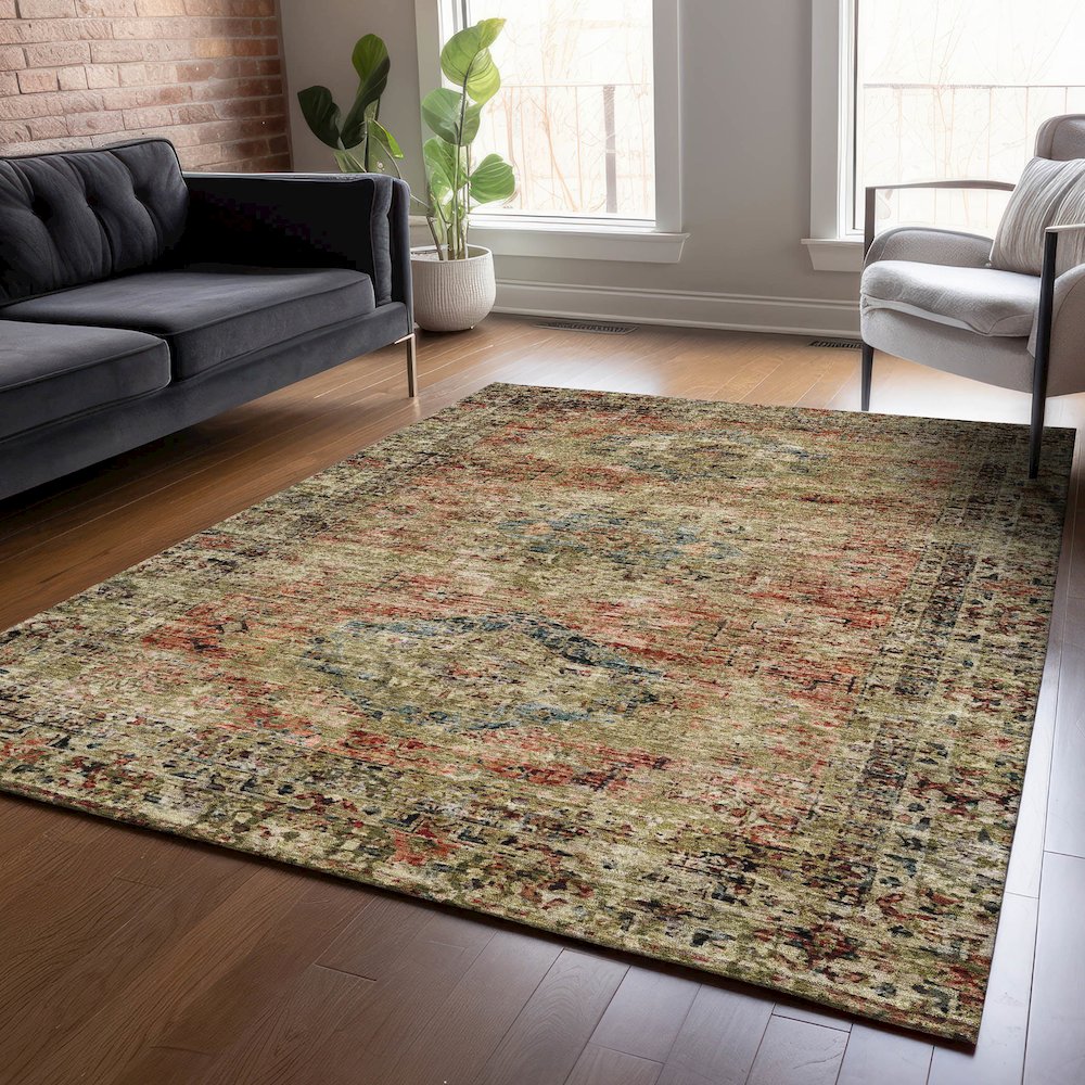 Machine Washable Indoor/Outdoor Chantille ACN2170 Terracotta 2'6" x 3'10" Rug. Picture 5