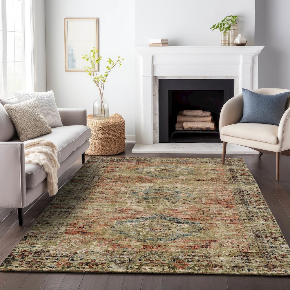 Machine Washable Indoor/Outdoor Chantille ACN2170 Terracotta 2'6" x 3'10" Rug. Picture 6