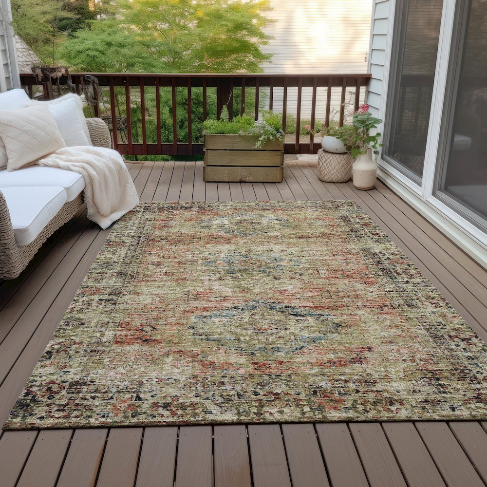 Machine Washable Indoor/Outdoor Chantille ACN2170 Terracotta 2'6" x 3'10" Rug. Picture 7