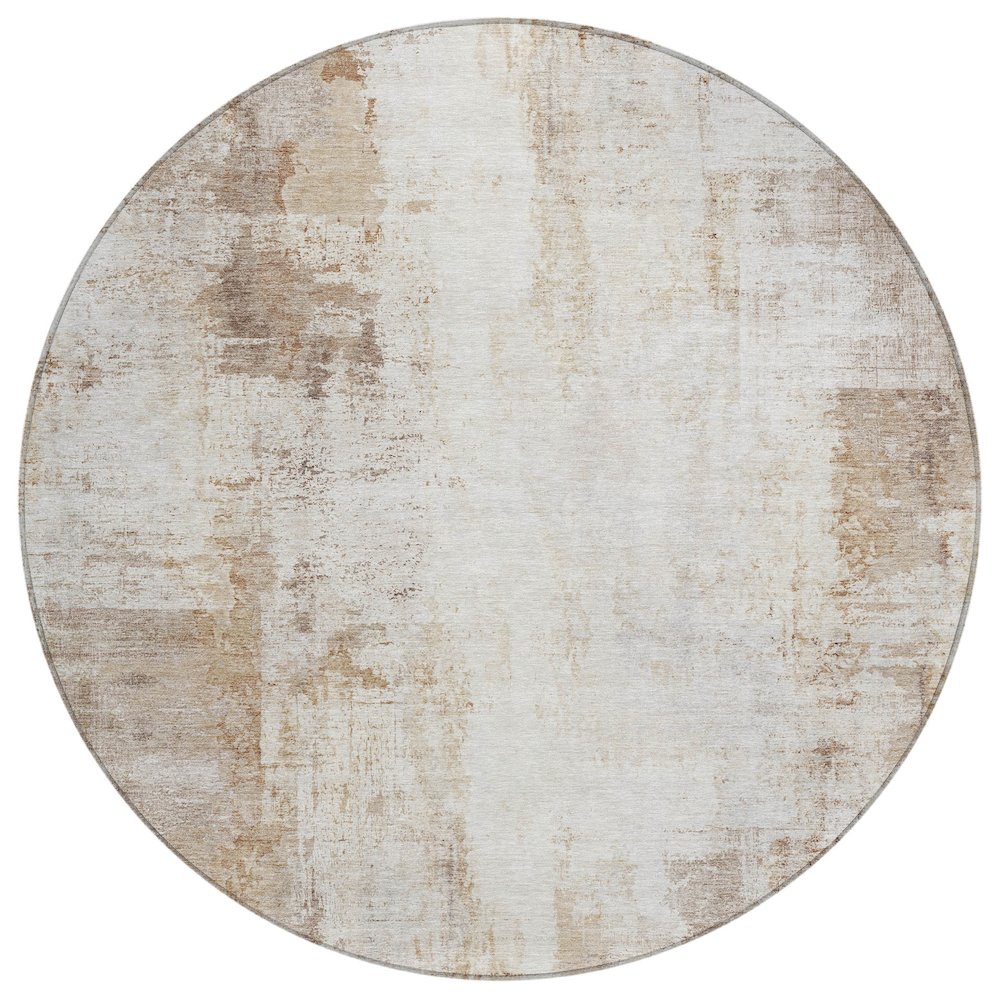 Machine Washable Indoor/Outdoor Chantille ACN2171 Beige 8' x 8' Round Rug. Picture 1