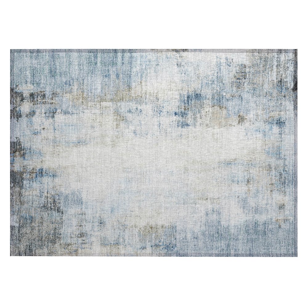 Machine Washable Indoor/Outdoor Chantille ACN2171 Blue 1'8" x 2'6" Rug. Picture 1