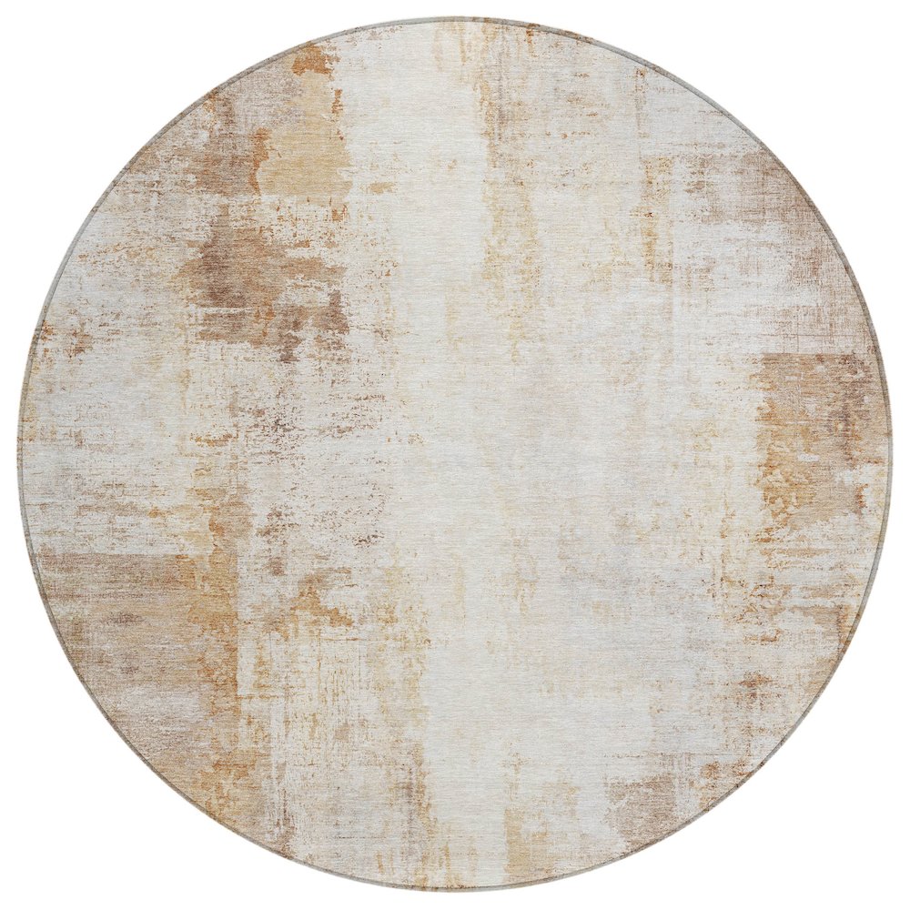 Machine Washable Indoor/Outdoor Chantille ACN2171 Copper 8' x 8' Round Rug. Picture 1