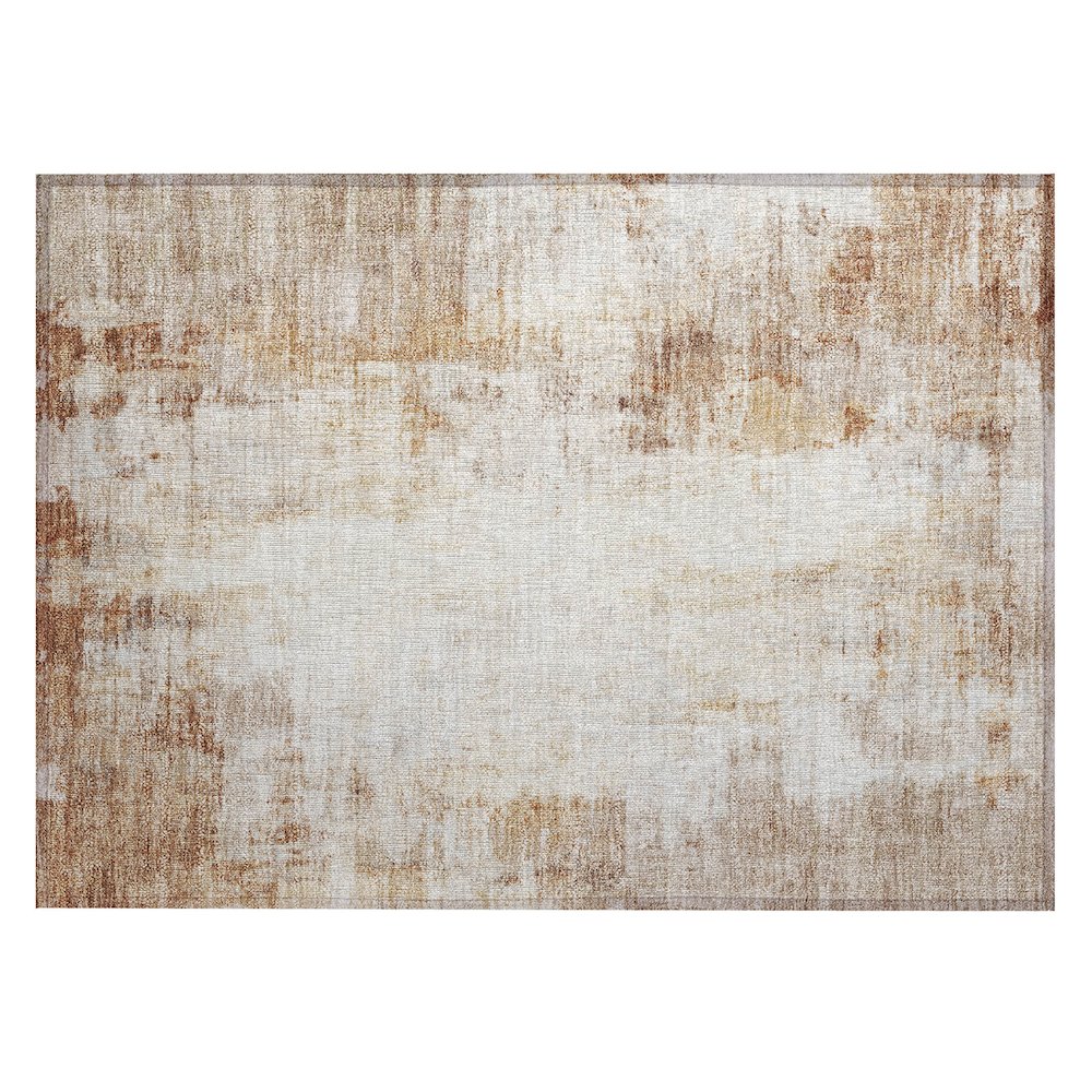 Machine Washable Indoor/Outdoor Chantille ACN2171 Copper 1'8" x 2'6" Rug. Picture 1
