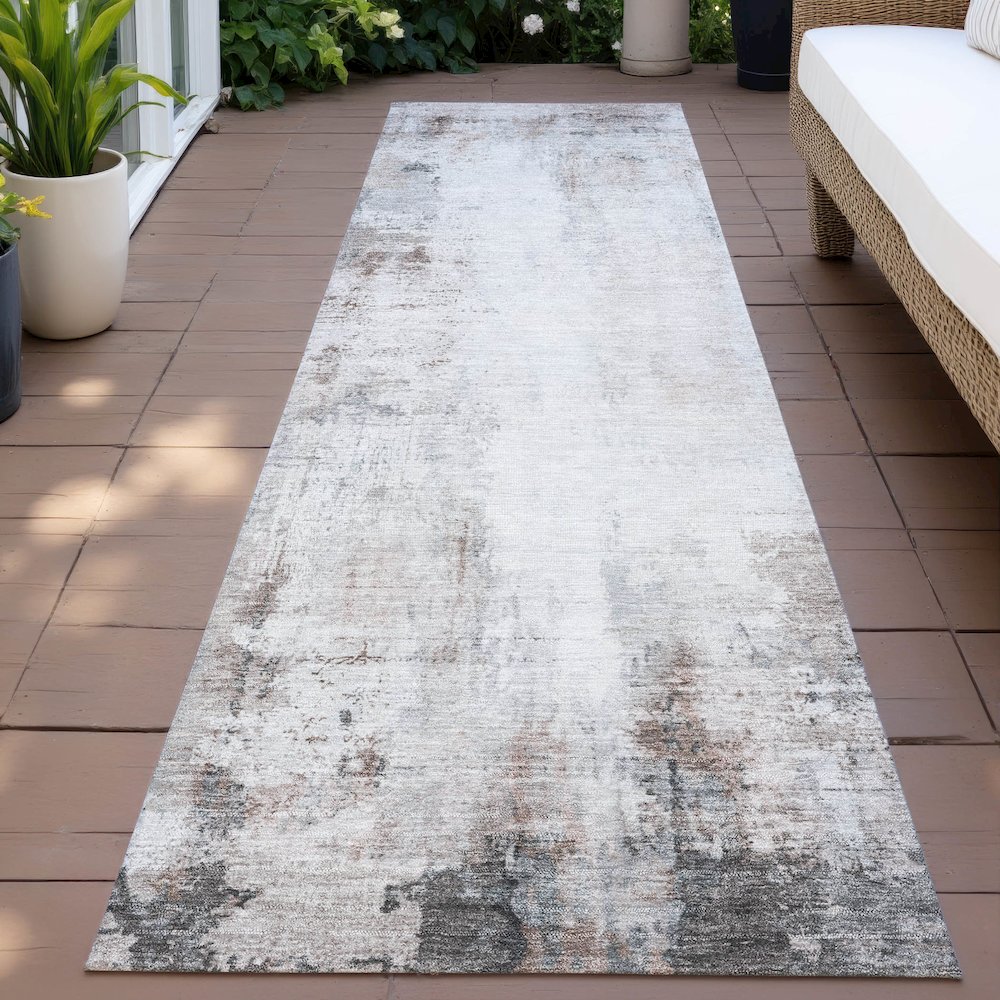 Machine Washable Indoor/Outdoor Chantille ACN2171 Taupe 2'3" x 7'6" Runner Rug. Picture 6