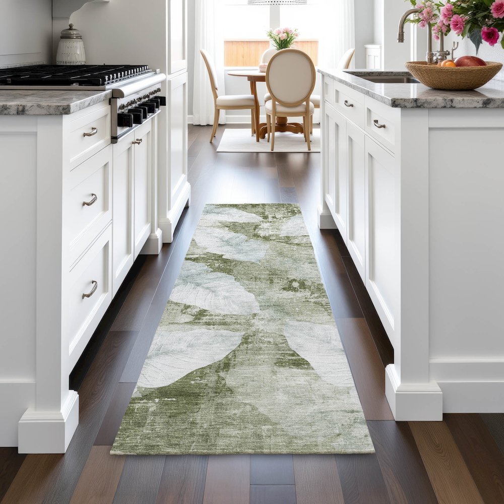 Machine Washable Indoor/Outdoor Chantille ACN2172 Aloe 2'3" x 7'6" Runner Rug. Picture 5