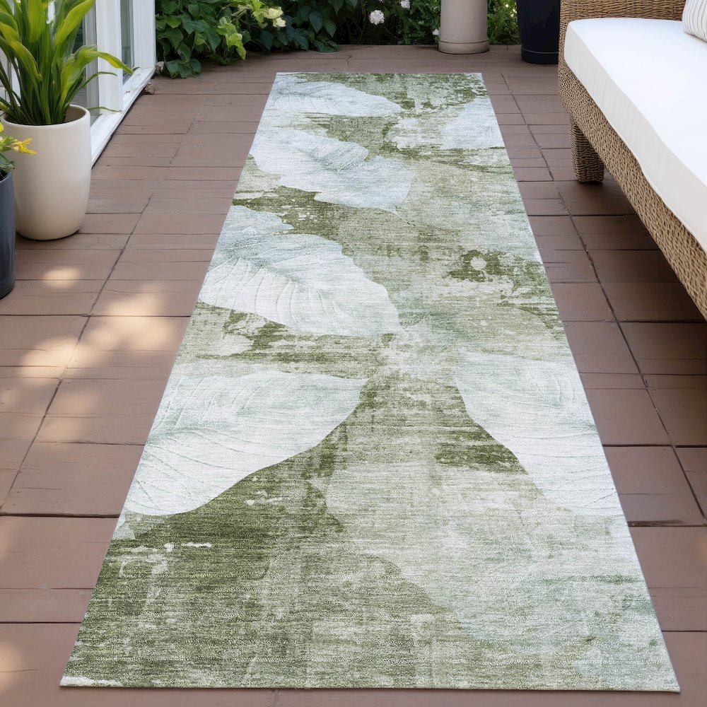 Machine Washable Indoor/Outdoor Chantille ACN2172 Aloe 2'3" x 7'6" Runner Rug. Picture 6