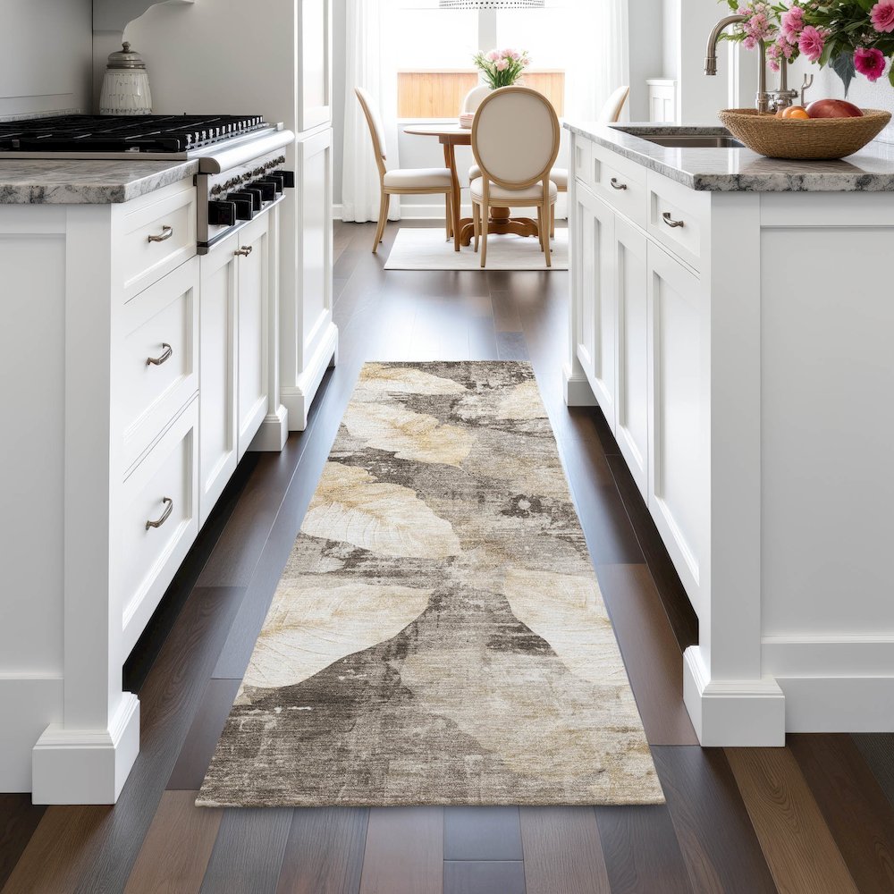 Machine Washable Indoor/Outdoor Chantille ACN2172 Brown 2'3" x 7'6" Runner Rug. Picture 5