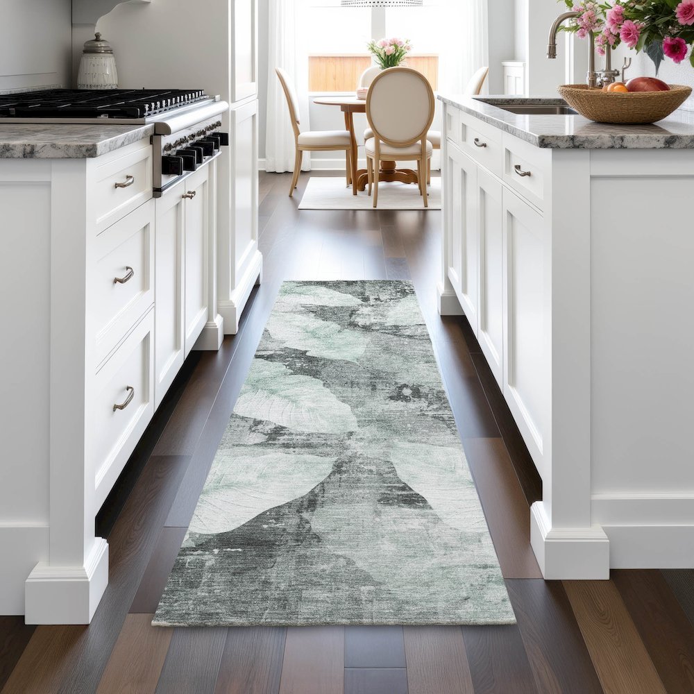 Machine Washable Indoor/Outdoor Chantille ACN2172 Teal 2'3" x 7'6" Runner Rug. Picture 5