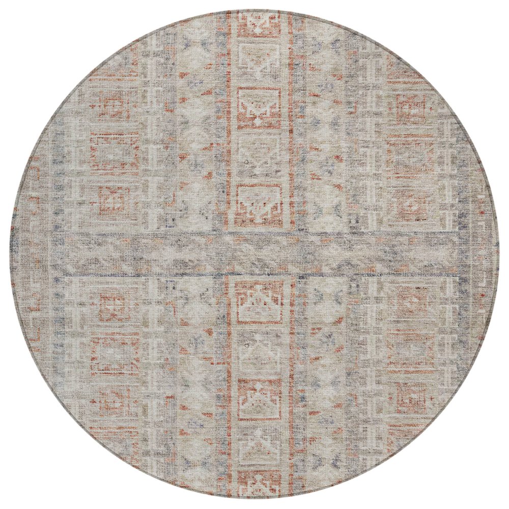 Machine Washable Indoor/Outdoor Chantille ACN2173 Beige 8' x 8' Round Rug. Picture 1
