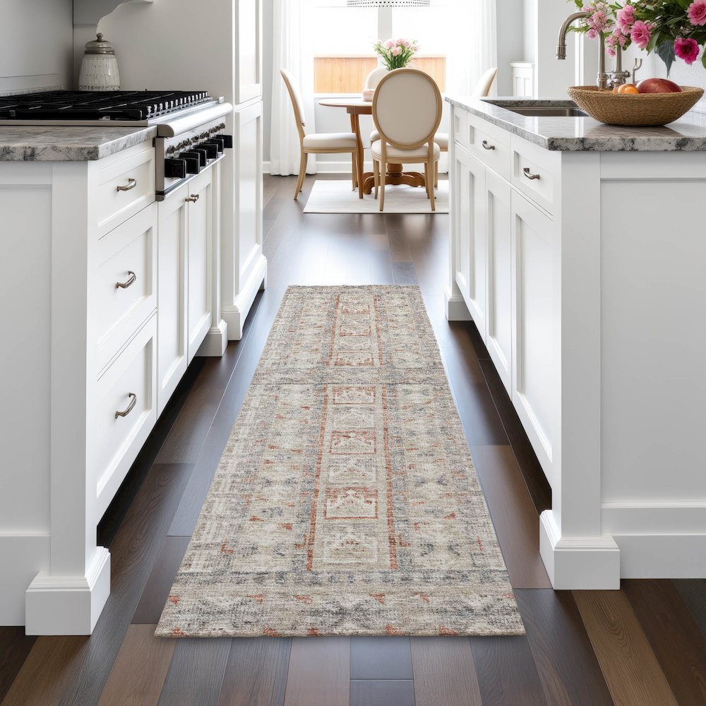 Machine Washable Indoor/Outdoor Chantille ACN2173 Beige 2'3" x 7'6" Runner Rug. Picture 5