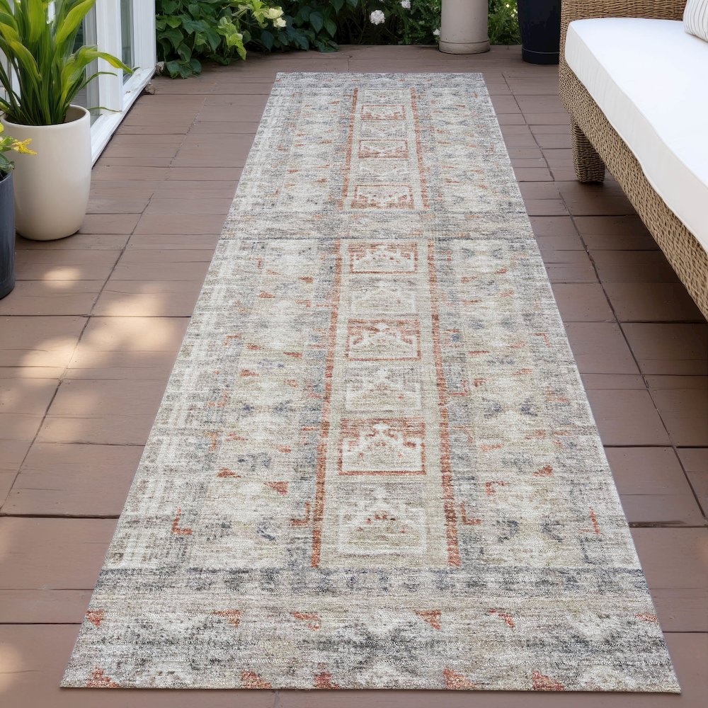 Machine Washable Indoor/Outdoor Chantille ACN2173 Beige 2'3" x 7'6" Runner Rug. Picture 6