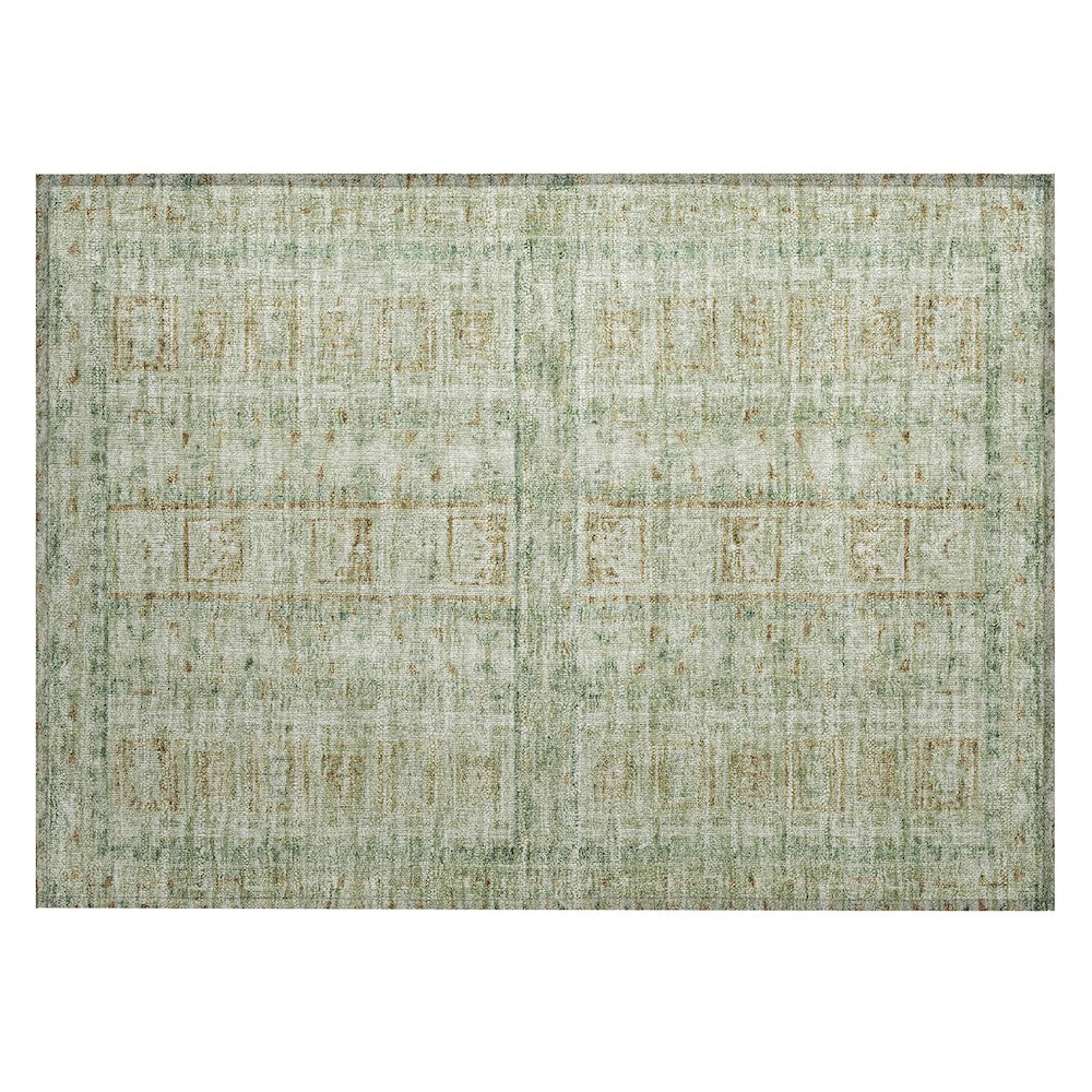 Machine Washable Indoor/Outdoor Chantille ACN2173 Green 1'8" x 2'6" Rug. Picture 1