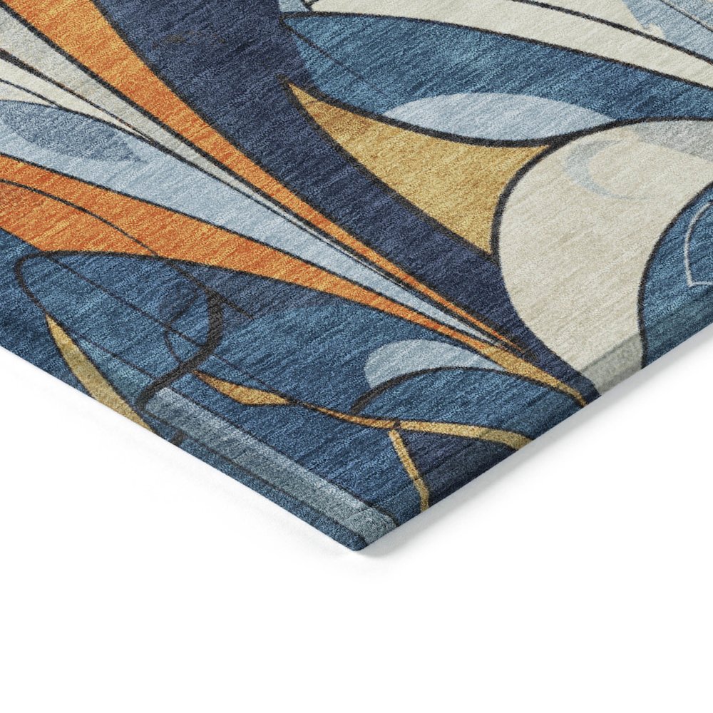 Machine Washable Indoor/Outdoor Chantille ACN2174 Blue 1'8" x 2'6" Rug. Picture 3