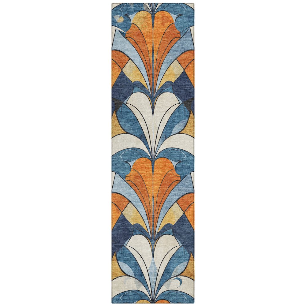 Machine Washable Indoor/Outdoor Chantille ACN2174 Blue 2'3" x 7'6" Runner Rug. Picture 1