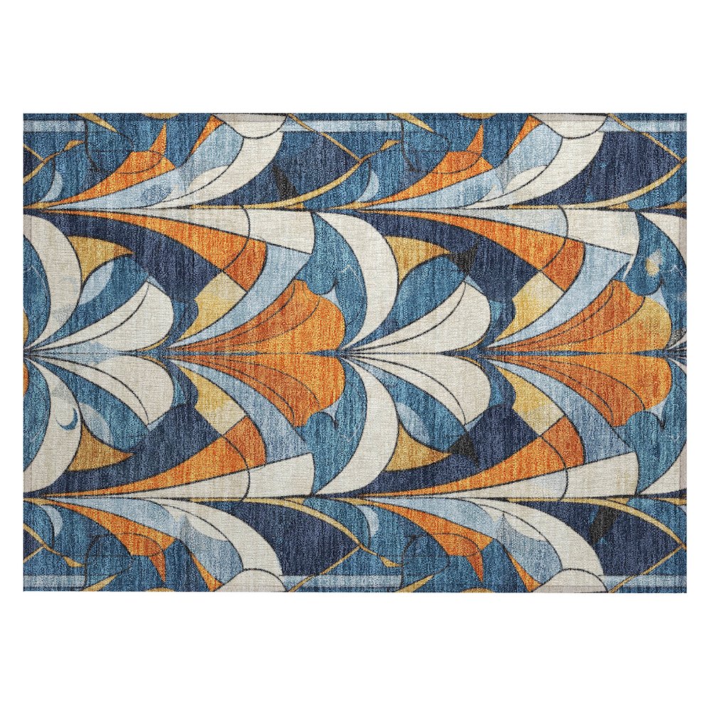 Machine Washable Indoor/Outdoor Chantille ACN2174 Blue 1'8" x 2'6" Rug. Picture 1