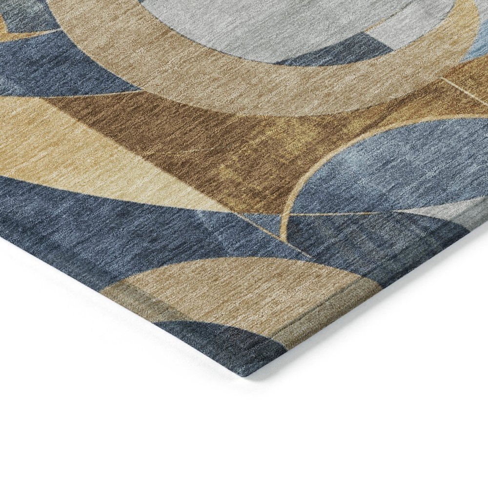 Machine Washable Indoor/Outdoor Chantille ACN2175 Blue 1'8" x 2'6" Rug. Picture 3