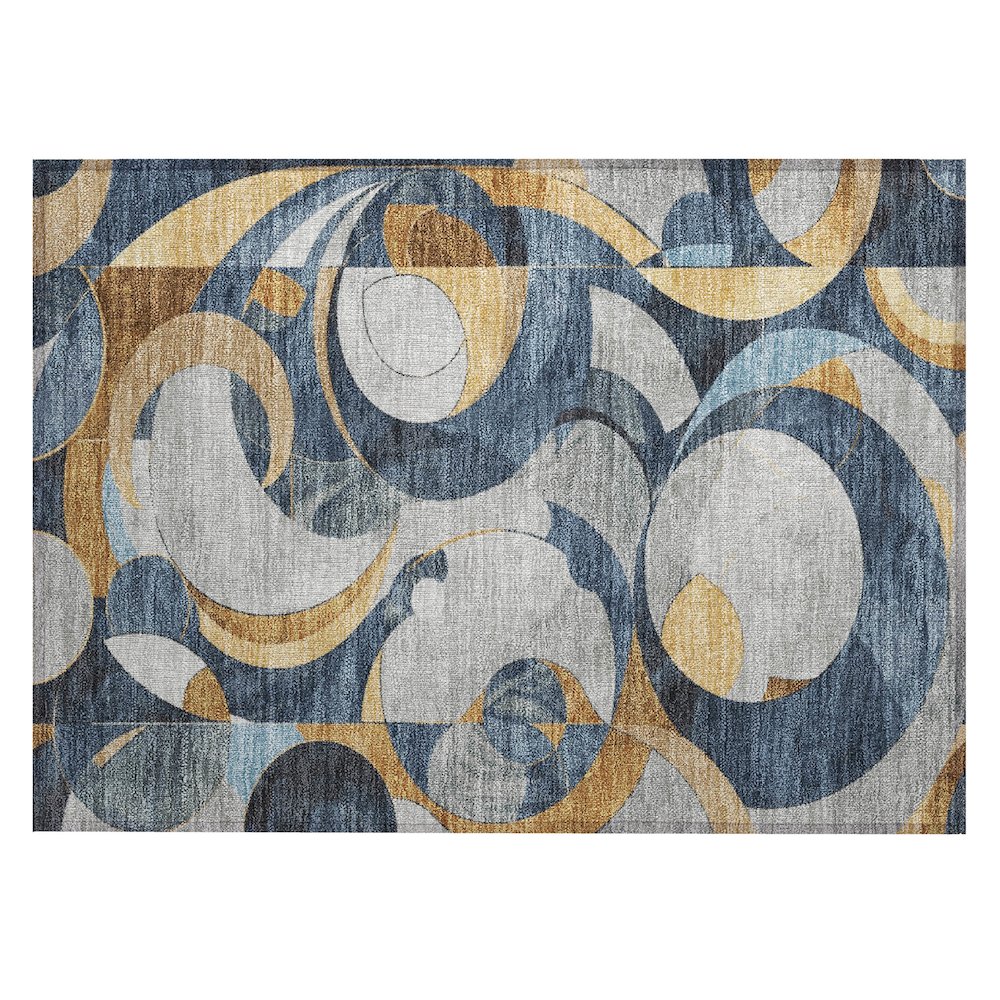 Machine Washable Indoor/Outdoor Chantille ACN2175 Blue 1'8" x 2'6" Rug. Picture 1