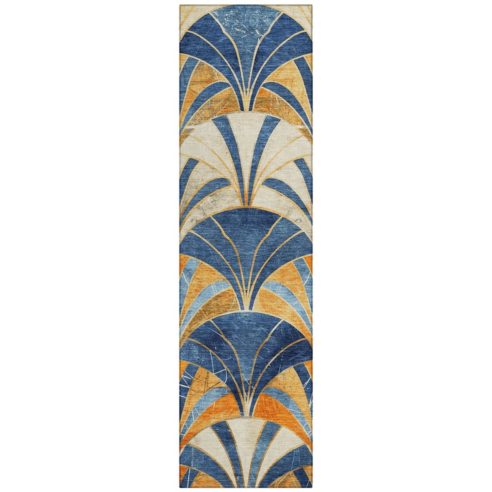Machine Washable Indoor/Outdoor Chantille ACN2178 Blue 2'3" x 7'6" Runner Rug. Picture 1
