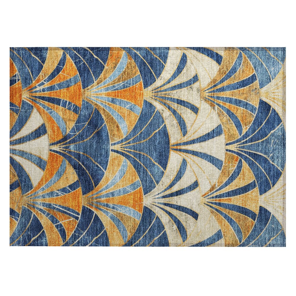 Machine Washable Indoor/Outdoor Chantille ACN2178 Blue 1'8" x 2'6" Rug. Picture 1