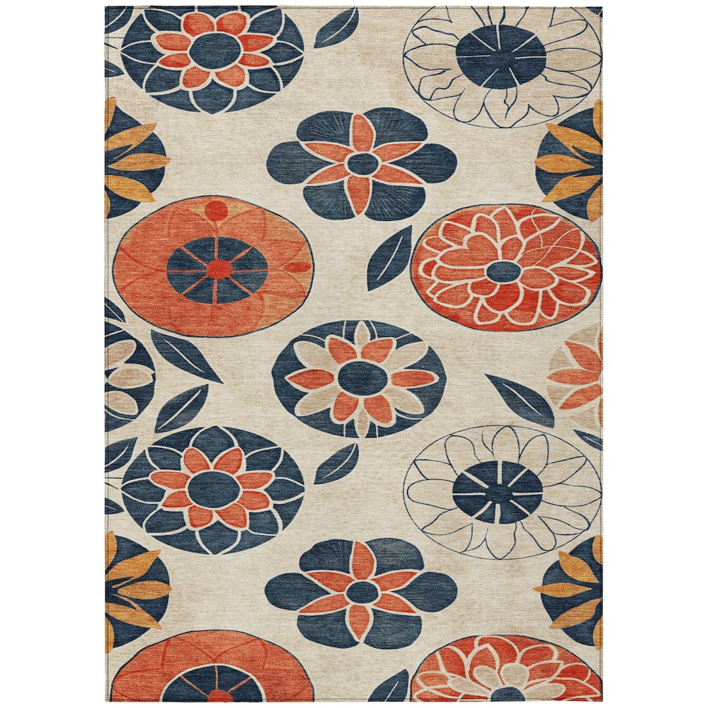 Machine Washable Indoor/Outdoor Chantille ACN2179 Beige 2'6" x 3'10" Rug. Picture 1
