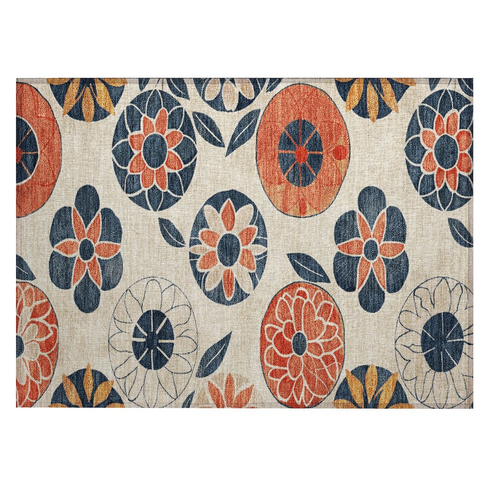 Machine Washable Indoor/Outdoor Chantille ACN2179 Beige 1'8" x 2'6" Rug. Picture 1