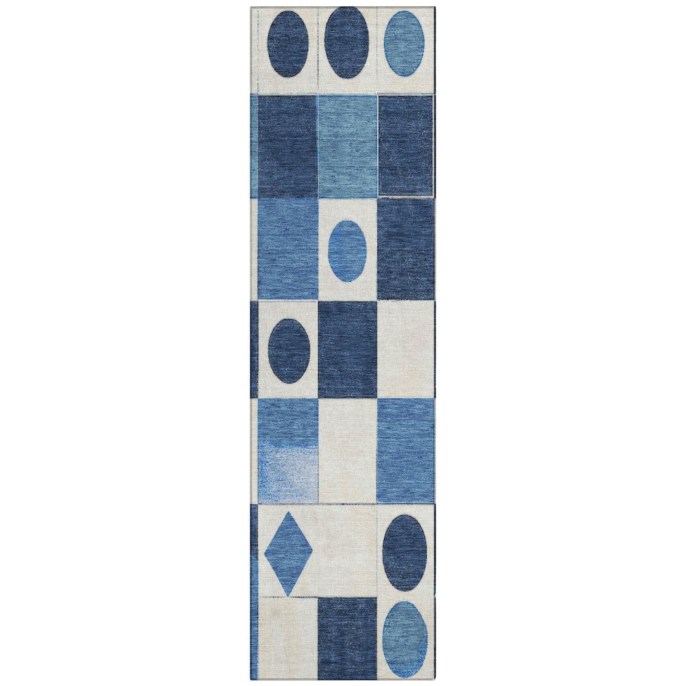 Machine Washable Indoor/Outdoor Chantille ACN2181 Blue 2'3" x 7'6" Runner Rug. Picture 1
