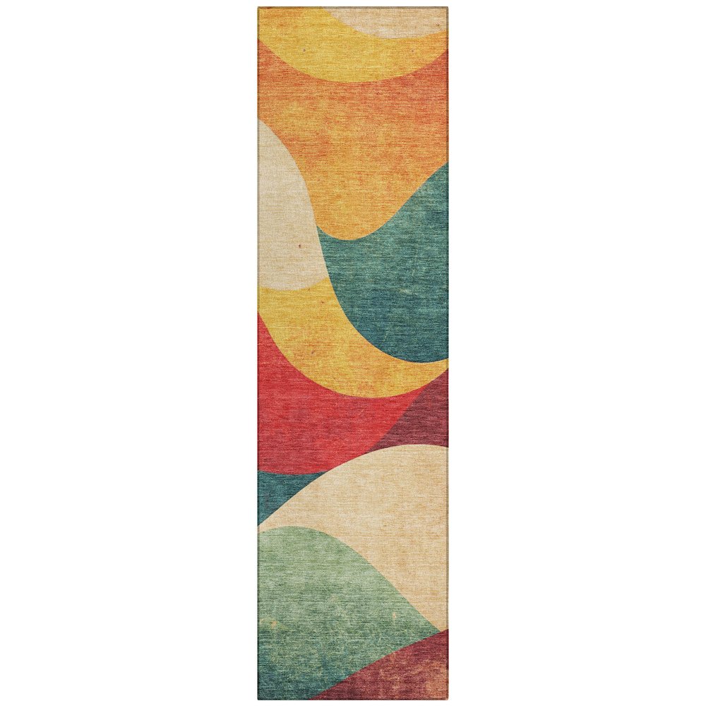 Machine Washable Indoor/Outdoor Chantille ACN2184 Orange 2'3" x 7'6" Runner Rug. Picture 1