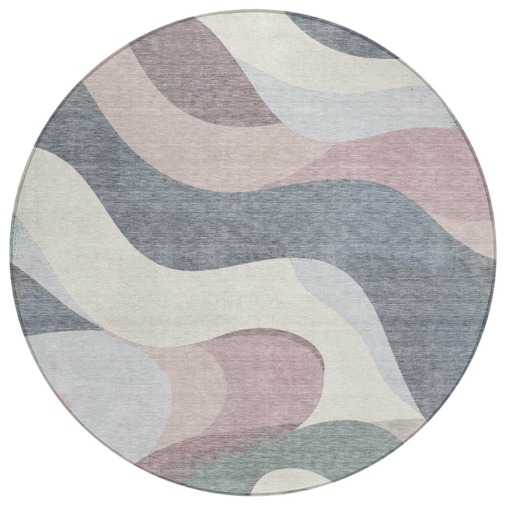 Machine Washable Indoor/Outdoor Chantille ACN2186 Blush 8' x 8' Round Rug. Picture 1
