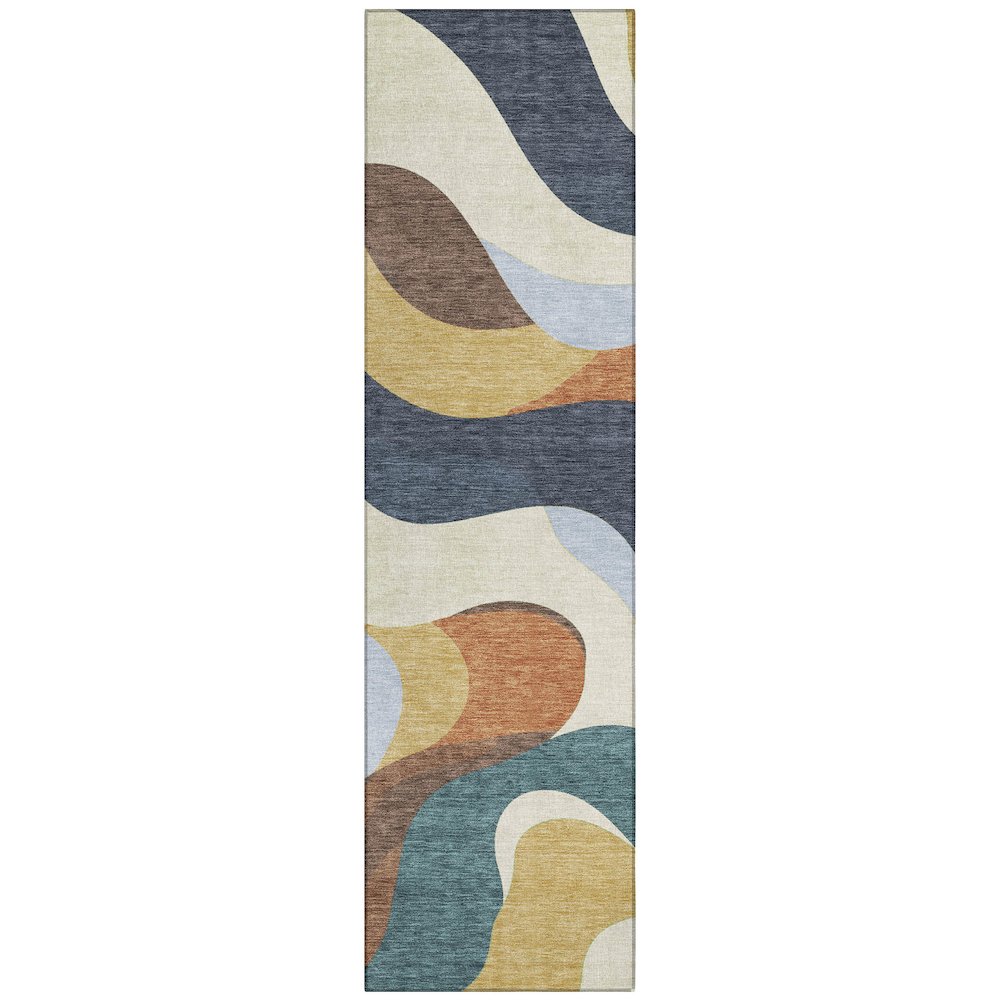 Machine Washable Indoor/Outdoor Chantille ACN2186 Gold 2'3" x 7'6" Runner Rug. Picture 1
