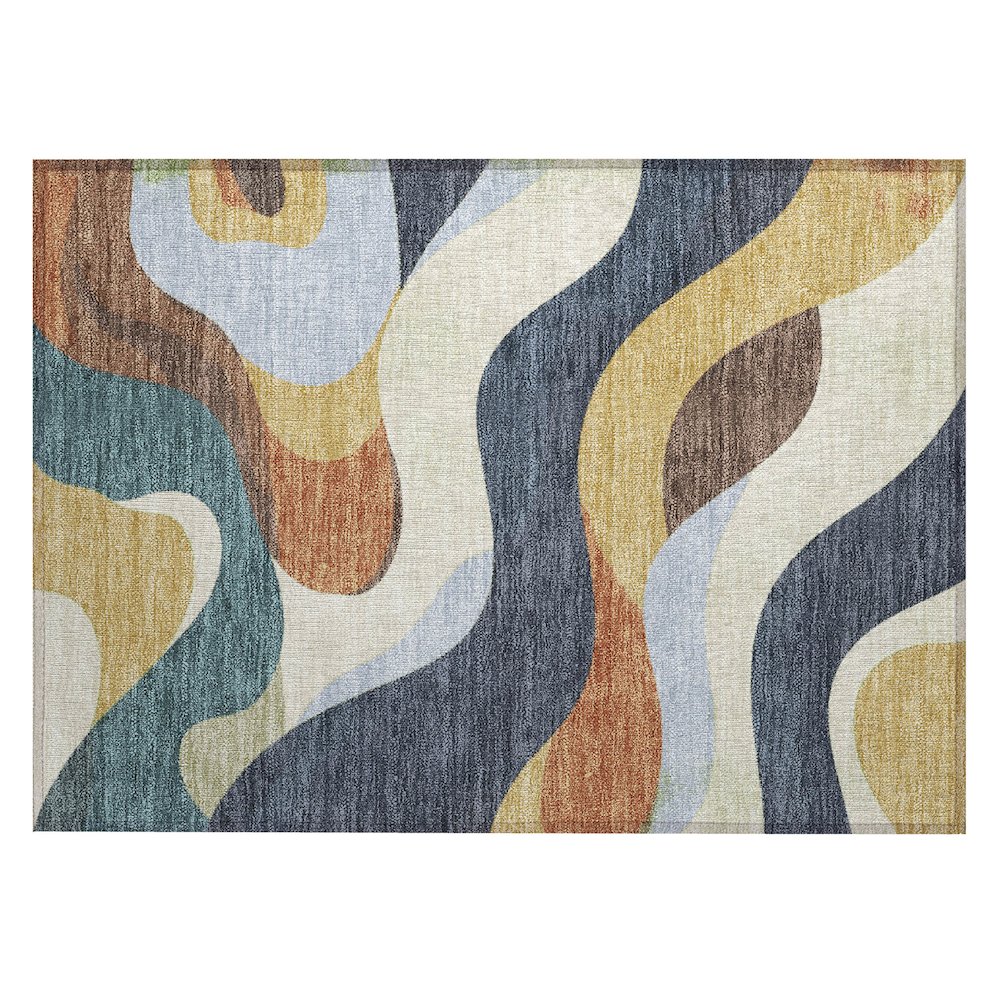 Machine Washable Indoor/Outdoor Chantille ACN2186 Gold 1'8" x 2'6" Rug. Picture 1
