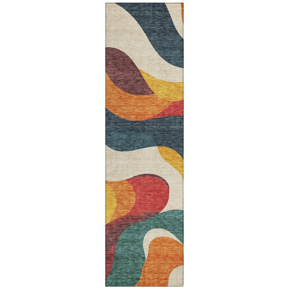 Machine Washable Indoor/Outdoor Chantille ACN2186 Orange 2'3" x 7'6" Runner Rug. Picture 1