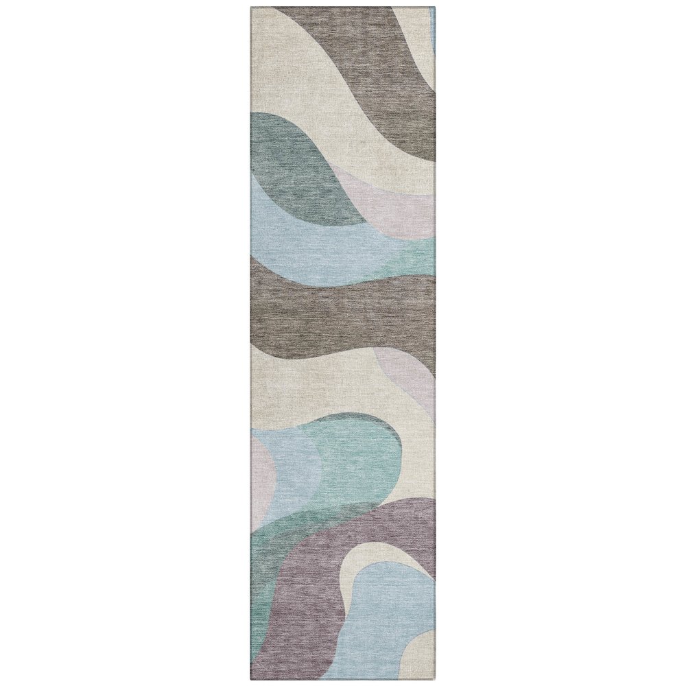 Machine Washable Indoor/Outdoor Chantille ACN2186 Taupe 2'3" x 7'6" Runner Rug. Picture 1