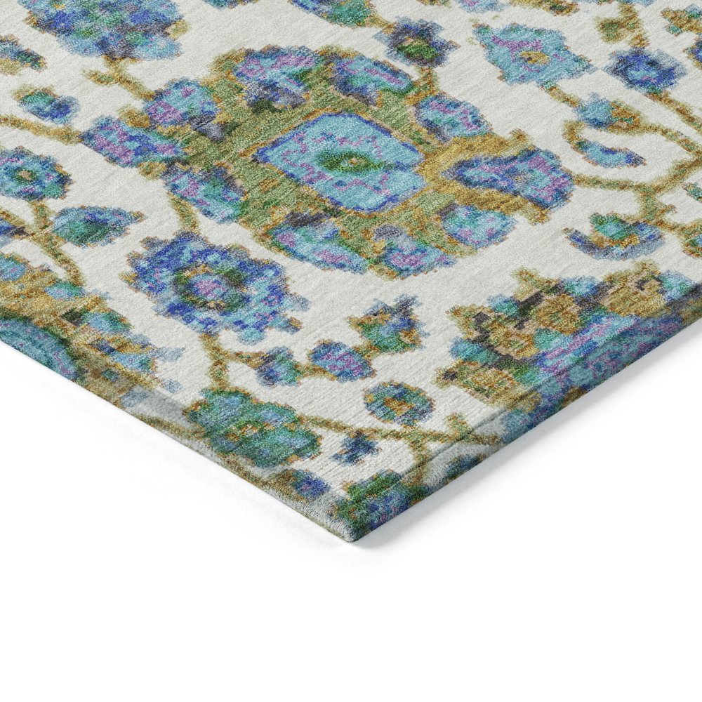 Machine Washable Indoor/Outdoor Chantille ACN2187 Aqua 1'8" x 2'6" Rug. Picture 3