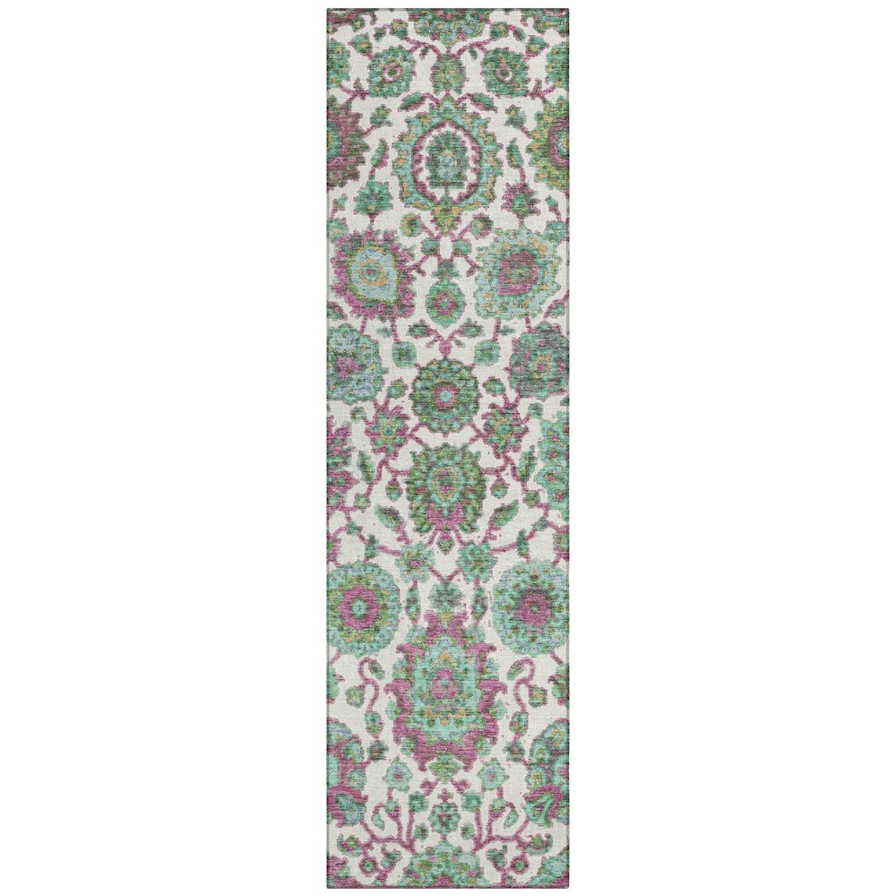 Machine Washable Indoor/Outdoor Chantille ACN2187 Mint 2'3" x 7'6" Runner Rug. Picture 1