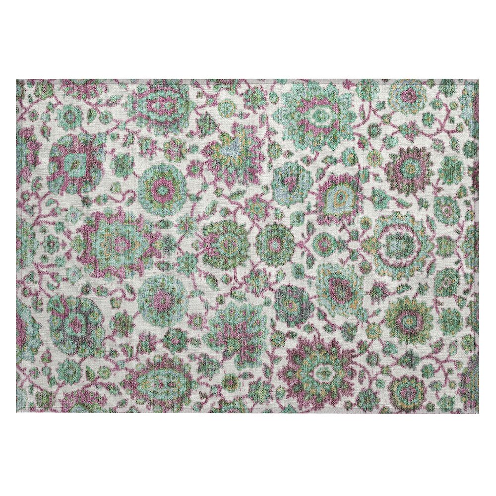 Machine Washable Indoor/Outdoor Chantille ACN2187 Mint 1'8" x 2'6" Rug. Picture 1