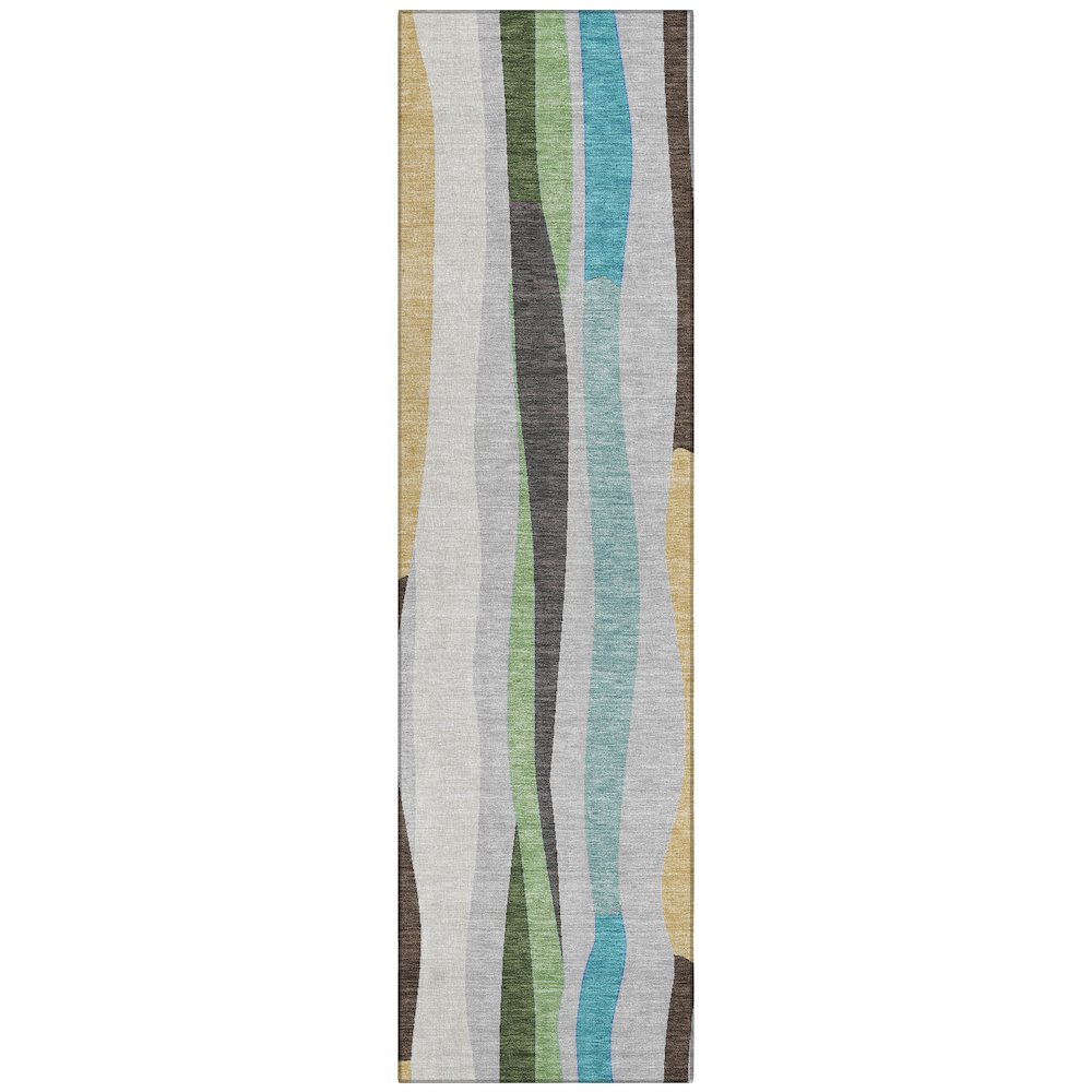 Machine Washable Indoor/Outdoor Chantille ACN2188 Green 2'3" x 7'6" Runner Rug. Picture 1