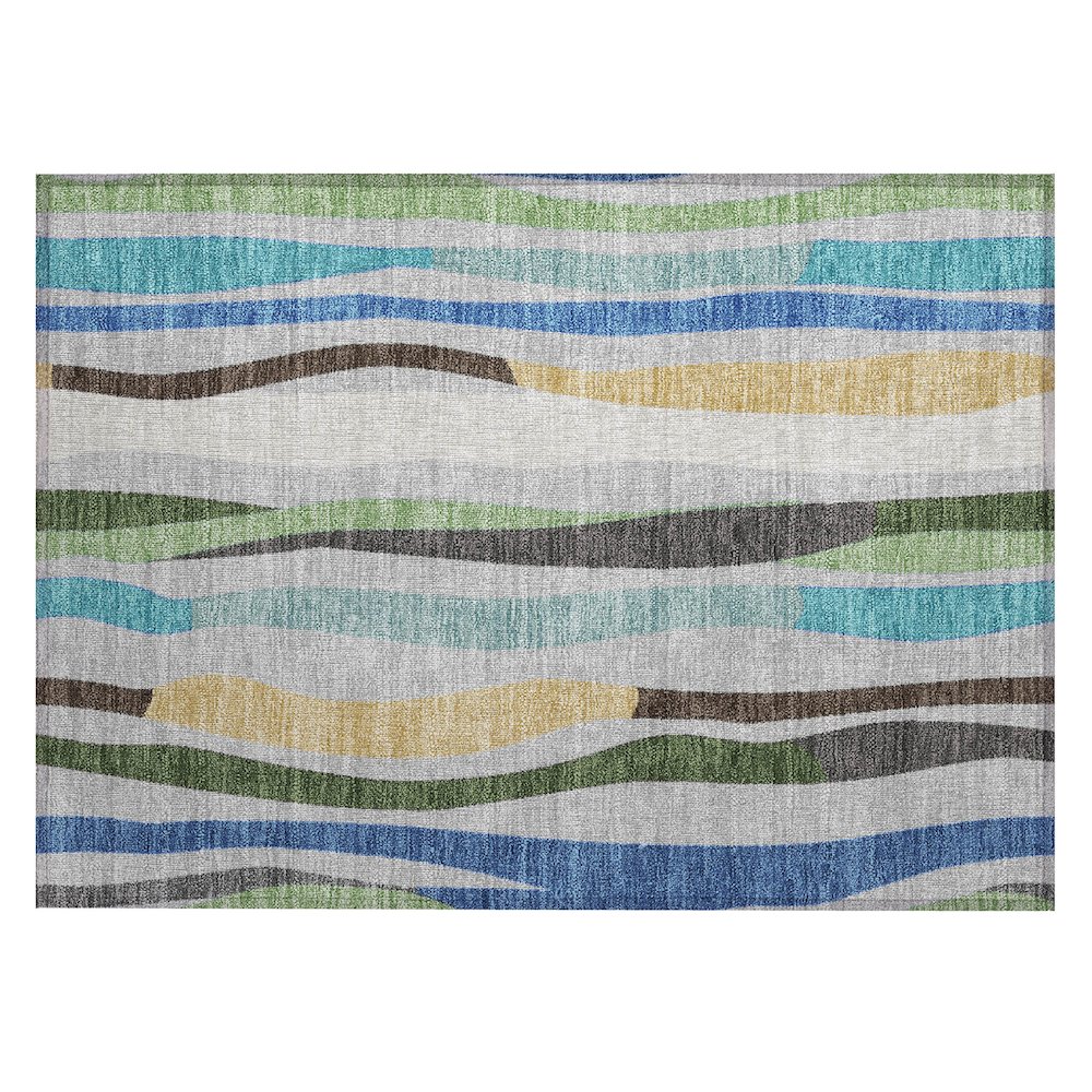 Machine Washable Indoor/Outdoor Chantille ACN2188 Green 1'8" x 2'6" Rug. Picture 1