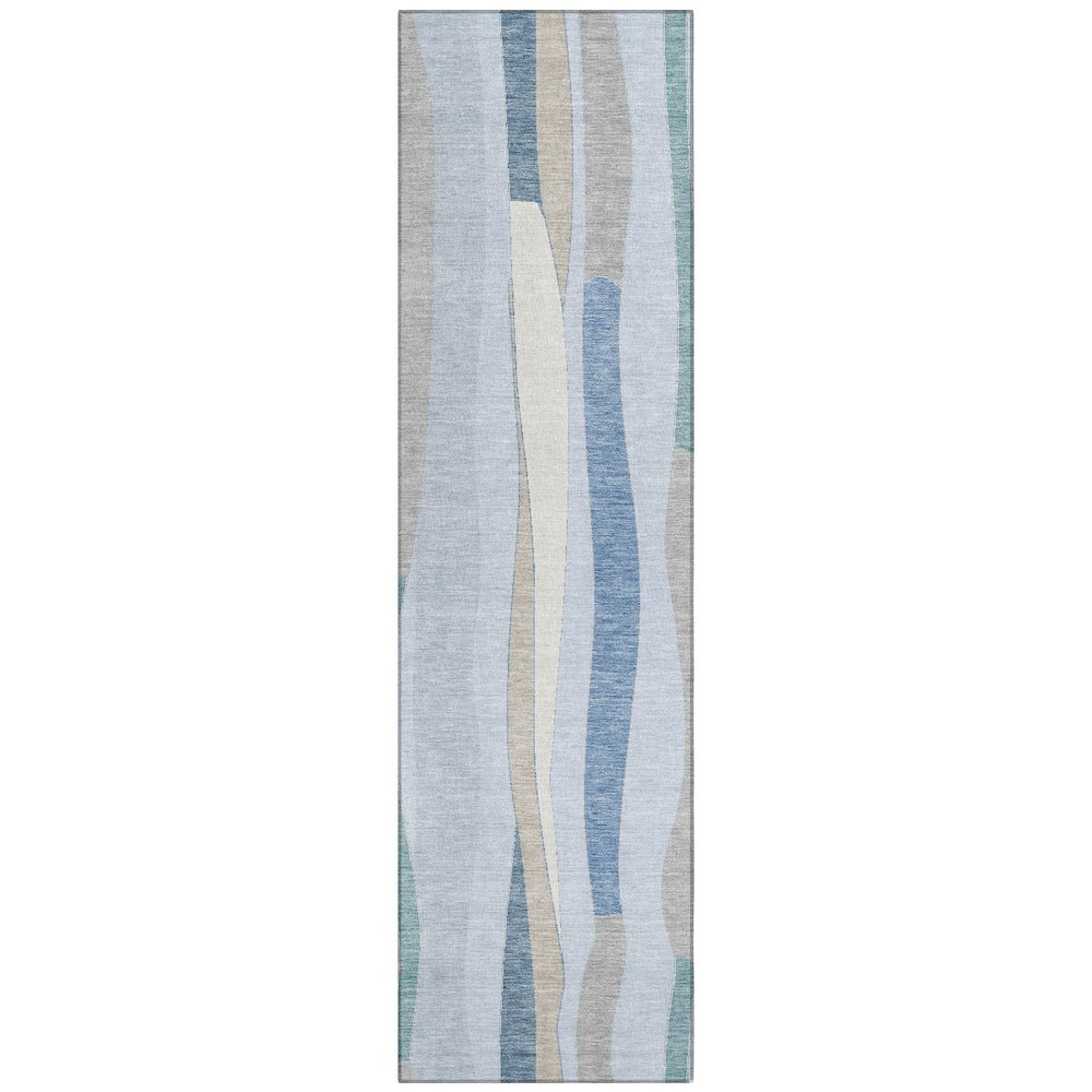 Machine Washable Indoor/Outdoor Chantille ACN2188 Sky 2'3" x 7'6" Runner Rug. Picture 1