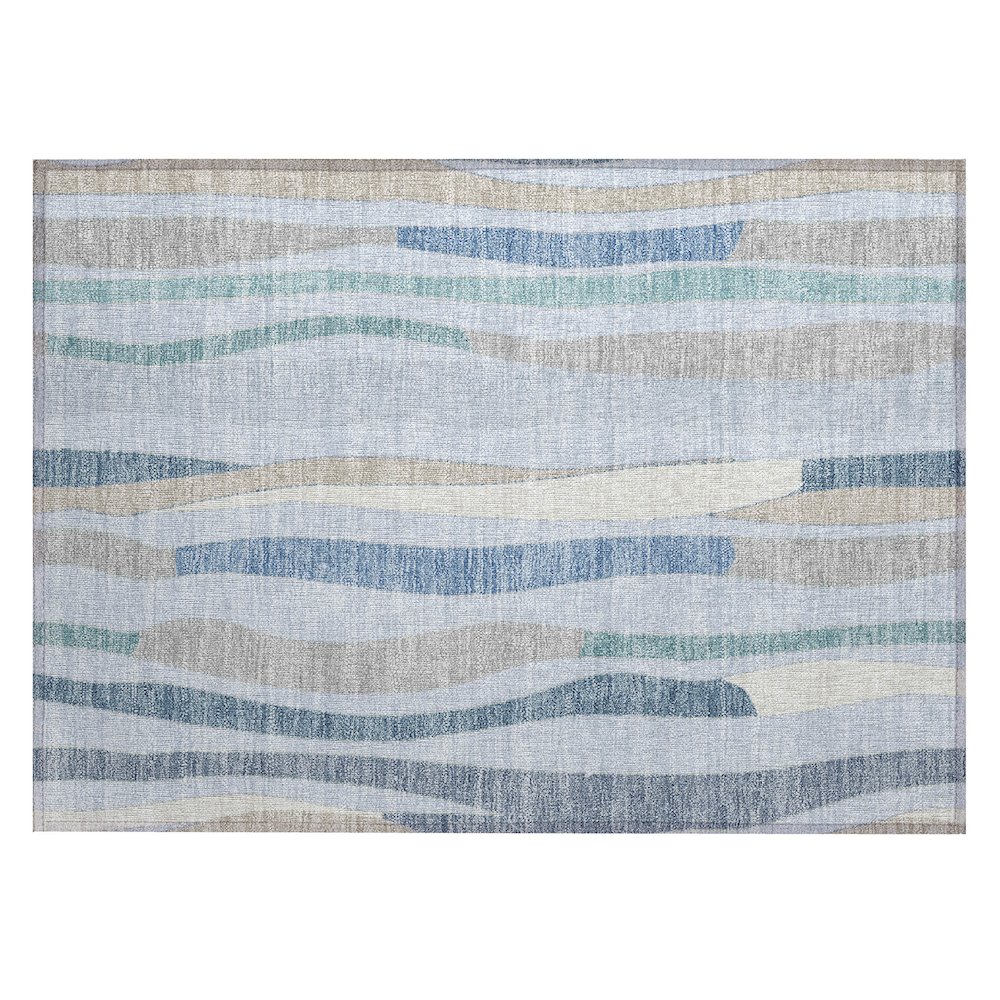 Machine Washable Indoor/Outdoor Chantille ACN2188 Sky 1'8" x 2'6" Rug. Picture 1
